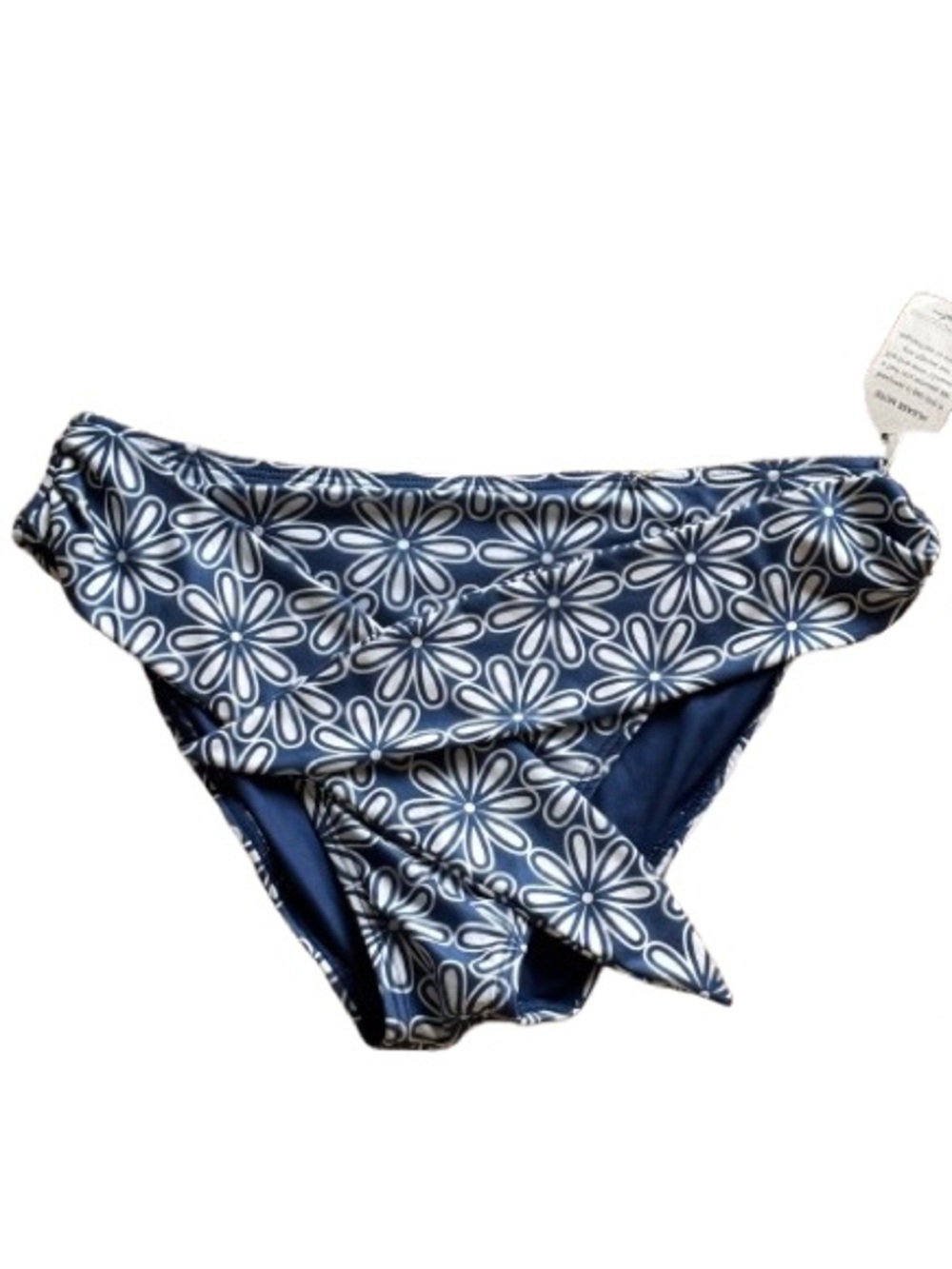 NWT Kenny Flowers The Todos Santos Navy White Floral Bikini Bottom Size M